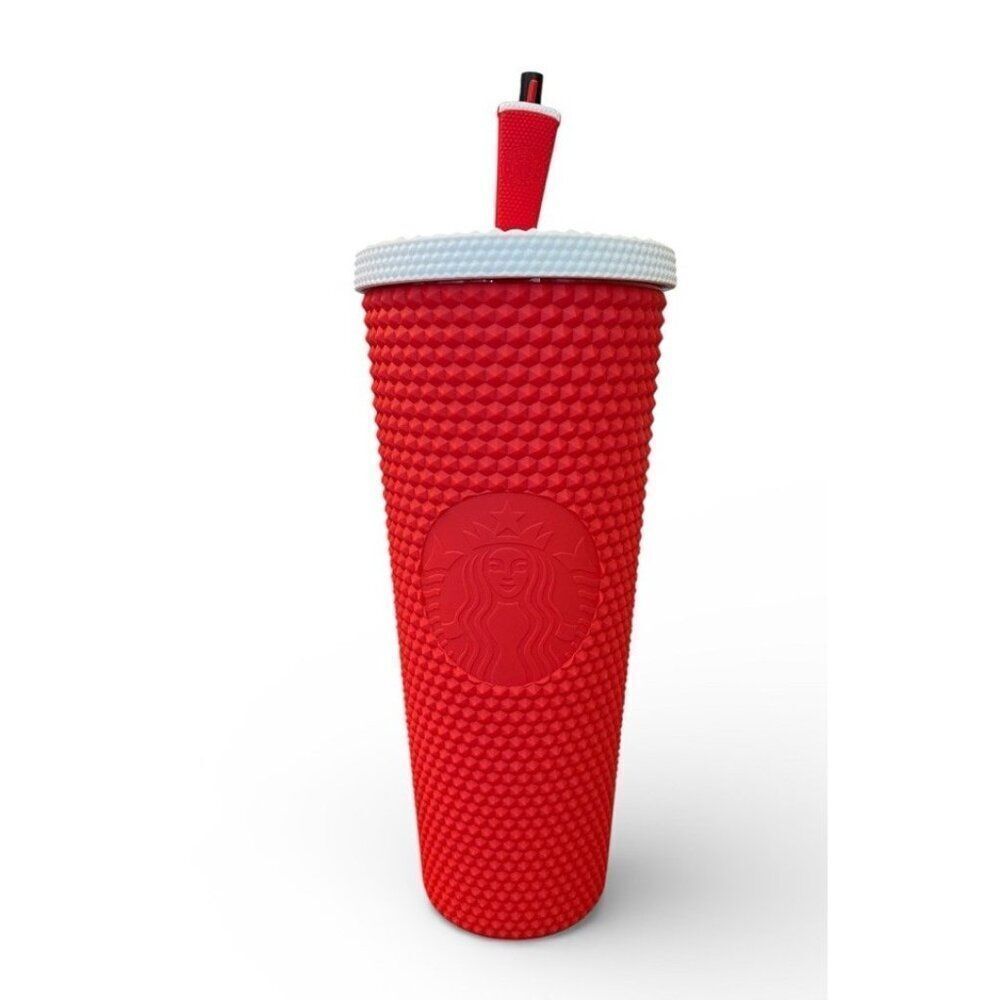Starbucks 24 oz Studded Twinkle Red Flag Venti Tumbler Cup W Lid And Straw New
